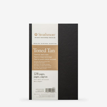 Strathmore : 400 Series : Hardbound Toned Tan Sketchbook : 118gsm : 128 Pages : 5.5x8.5in