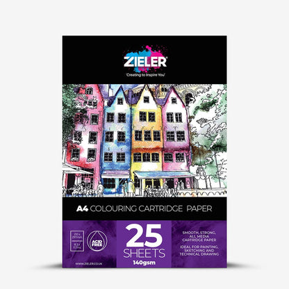 Zieler : Colouring Cartridge Pad : 140gsm : 25 sheets : A4