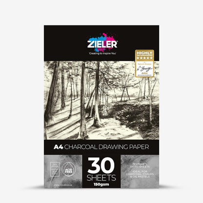 Zieler : Charcoal Drawing Pad : 150gsm : 30 Sheets : A4
