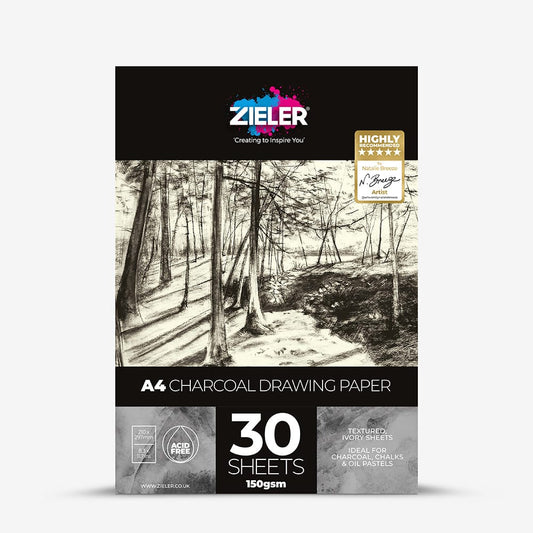 Zieler : Charcoal Drawing Pad : 150gsm : 30 Sheets : A4