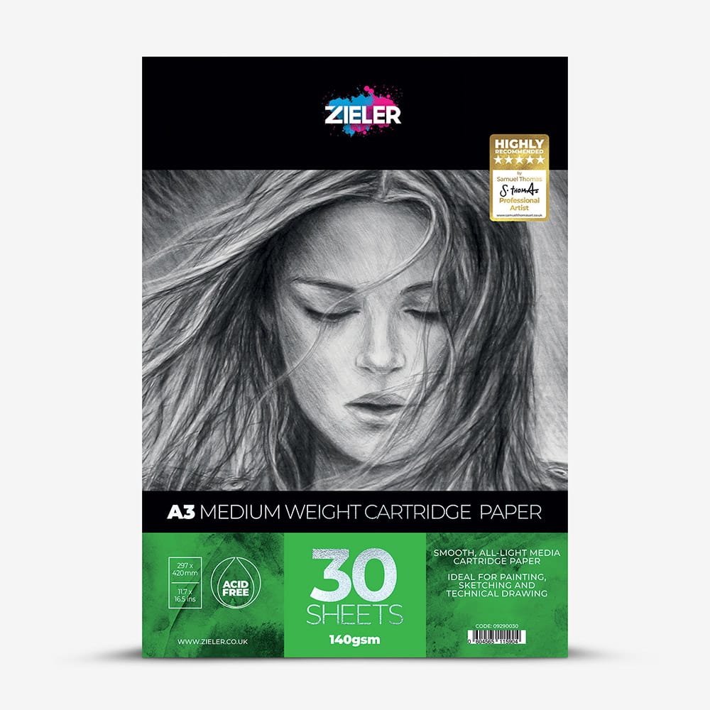 Zieler : Cartridge Pad : Medium Weight : 140gsm : 30 Sheets