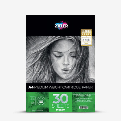 Zieler : Cartridge Pad : Medium Weight : 140gsm : 30 Sheets