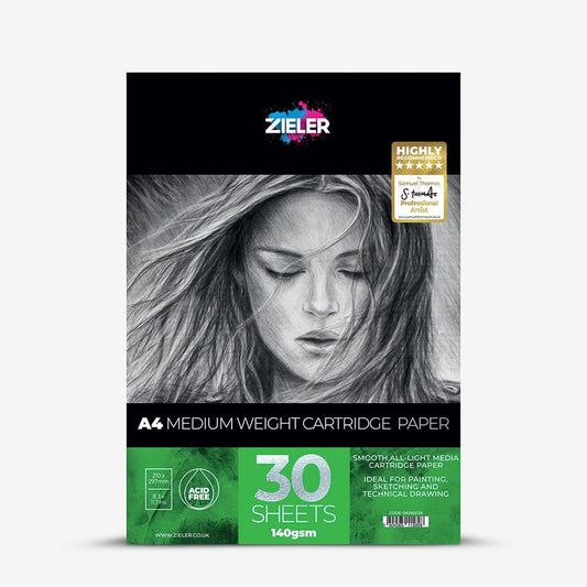 Zieler : Cartridge Pad : Medium Weight : 140gsm : 30 Sheets