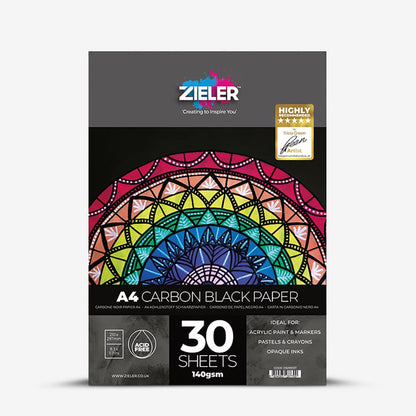 Zieler : Cartridge Paper Pad : 140gsm : 30 Sheets : A4 : Black