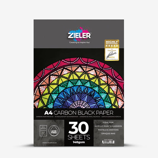 Zieler : Cartridge Paper Pad : 140gsm : 30 Sheets : A4 : Black