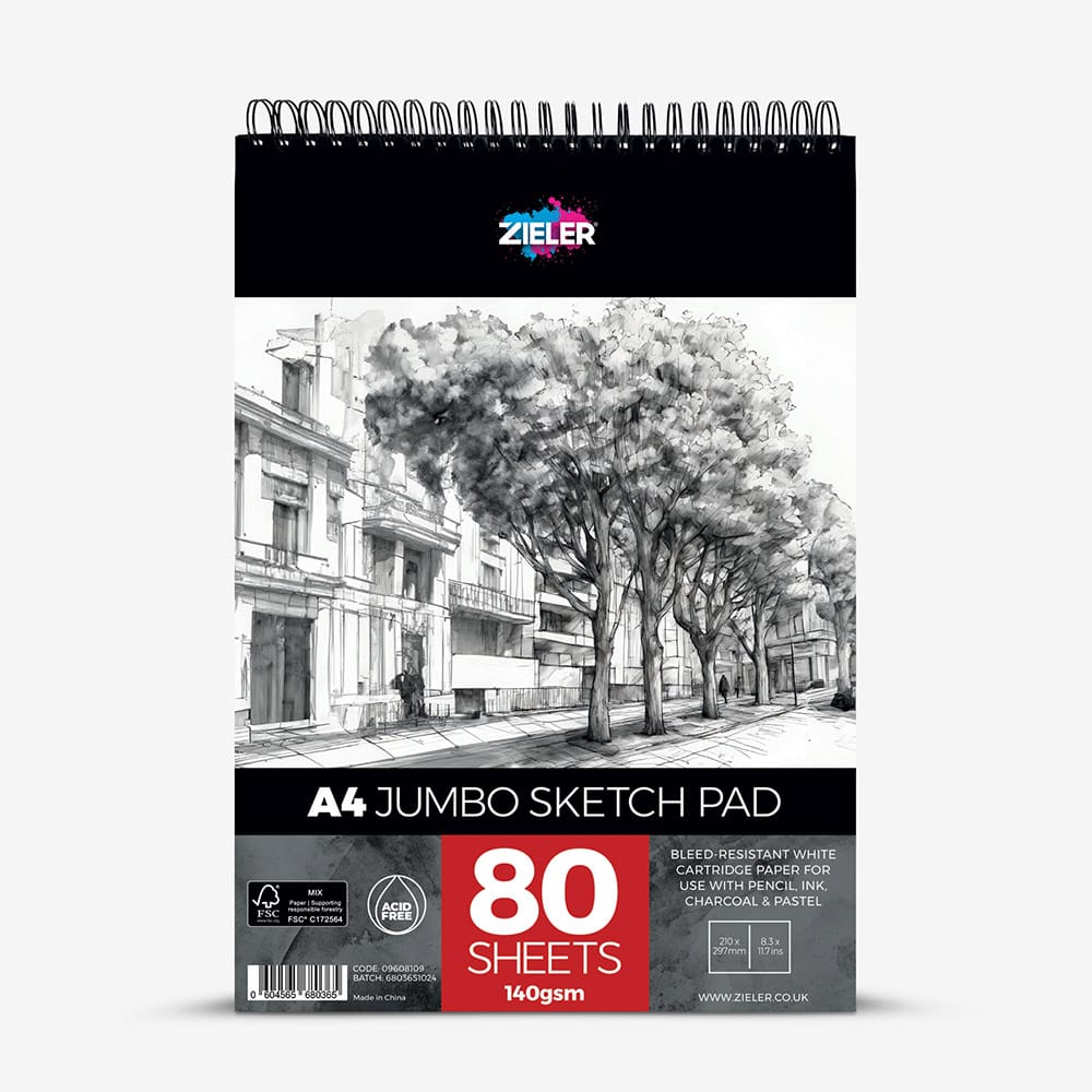 Zieler : Jumbo Sketch Pad : 140gsm : 80 sheets