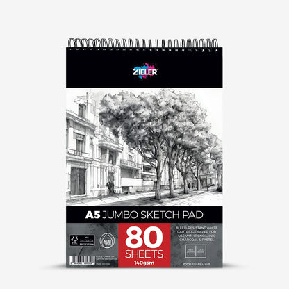 Zieler : Jumbo Sketch Pad : 140gsm : 80 sheets