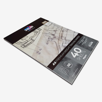 Zieler : Tracing Pad : Medium Weight : 90gsm : 40 Sheets : A3