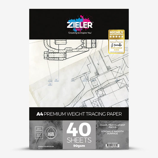 Zieler : Tracing Pad : Medium Weight : 90gsm : 40 Sheets : A4