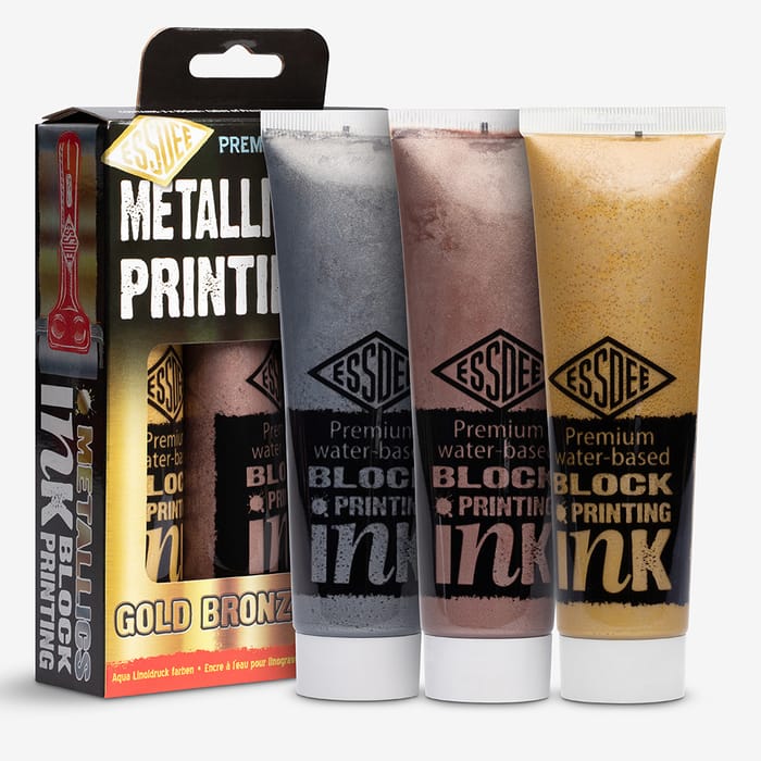 Essdee : Premium Block Printing Ink : 100ml : Set of 3 : Metallic Colours