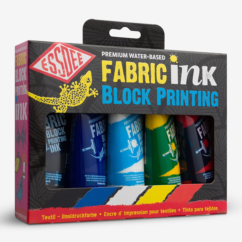 Essdee : Fabric Block Printing Ink : 100ml : Assorted Colours : Set of 5