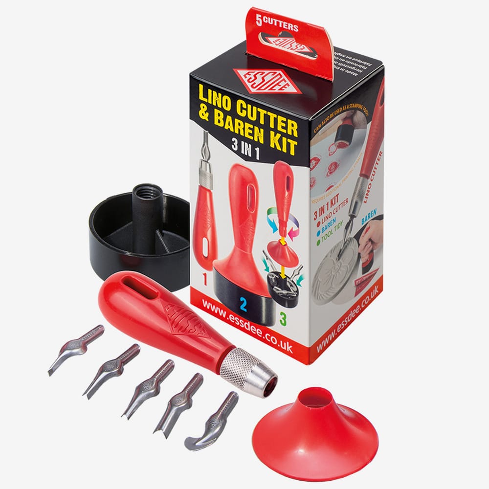 Essdee Lino 3 1 Cutting Tool Set Baren Handle 5 Cutter Tips