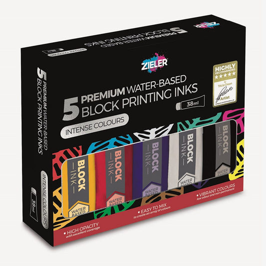 Zieler : Block Printing Inks : Water-Based : 38ml : Intense Colours