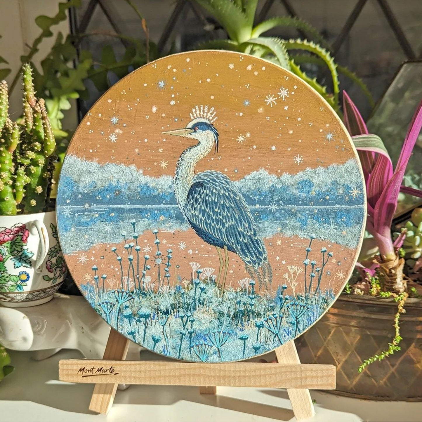 Seawhite Cradled Wood Painting Panels - Sample Painting by Holly Foster (@ilex.arts on Instagram)