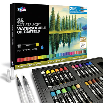 Zieler : Artists' Oil Pastels : Water-Soluble : Set of 24