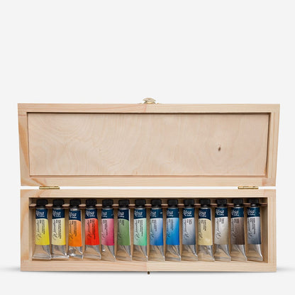 Rosa Gallery : Watercolour Paint : 10ml : 14 Assorted Colours : Wooden Box Set