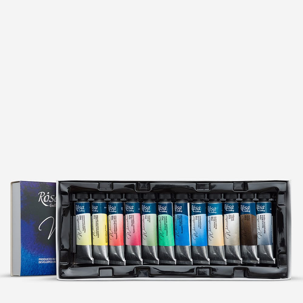 Rosa Gallery : Watercolour Paint : 10ml : Classic Set of 12 : Assorted colours