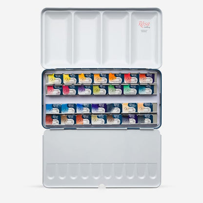 Rosa Gallery : Watercolour Paint : Full Pans : Classic Set of 28 : Indigo Metal Case
