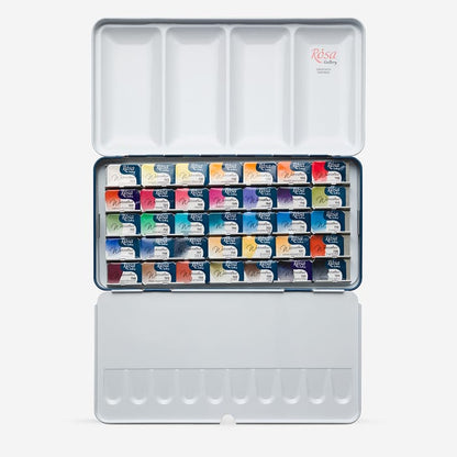 Rosa Gallery : Watercolour Paint : Full Pans : Classic Set of 35 : Indigo Metal Case