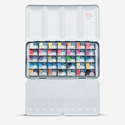 Rosa Gallery : Watercolour Paint : Full Pans : Botanical Set of 35 : Indigo metal case