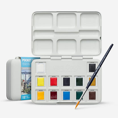 Royal Talens : Van Gogh : Watercolour Paint : Half Pan : Pocket Box Set of 12
