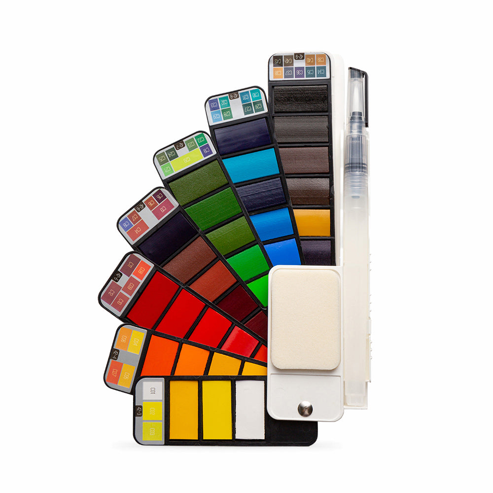 Studio Essentials : Watercolour Paint : Fan Set : 42 Pans