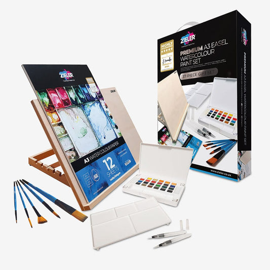 Zieler : Premium Easel Watercolour Gift Set : A3 : Set of 37
