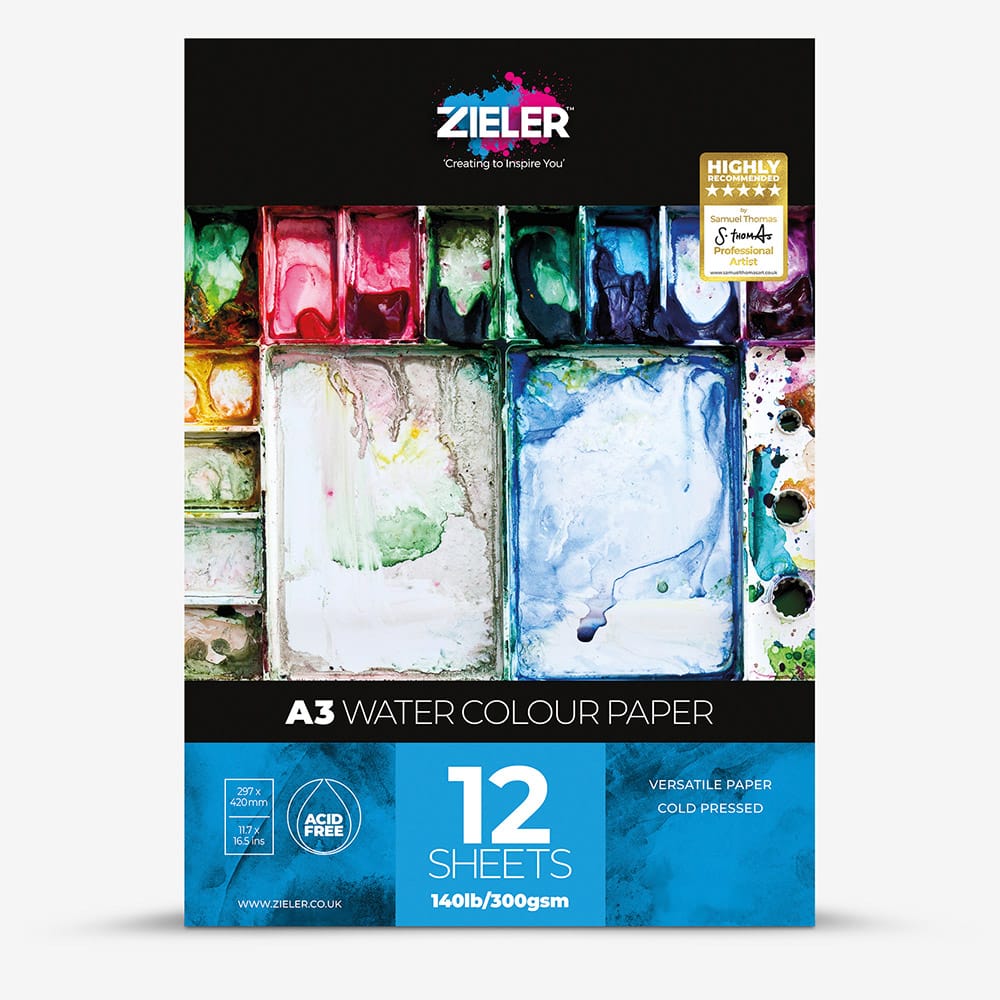 Zieler : Premium Easel Watercolour Gift Set : A3 : Set of 37
