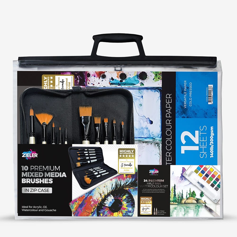 Zieler : Premium Watercolour Paint : Half Pan : Complete Set
