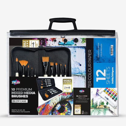 Zieler : Premium Watercolour Paint : Half Pan : Complete Set