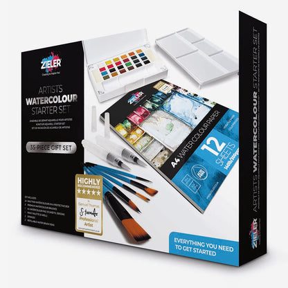 Zieler : Premium Watercolour Paint : Half Pan : Starter Set