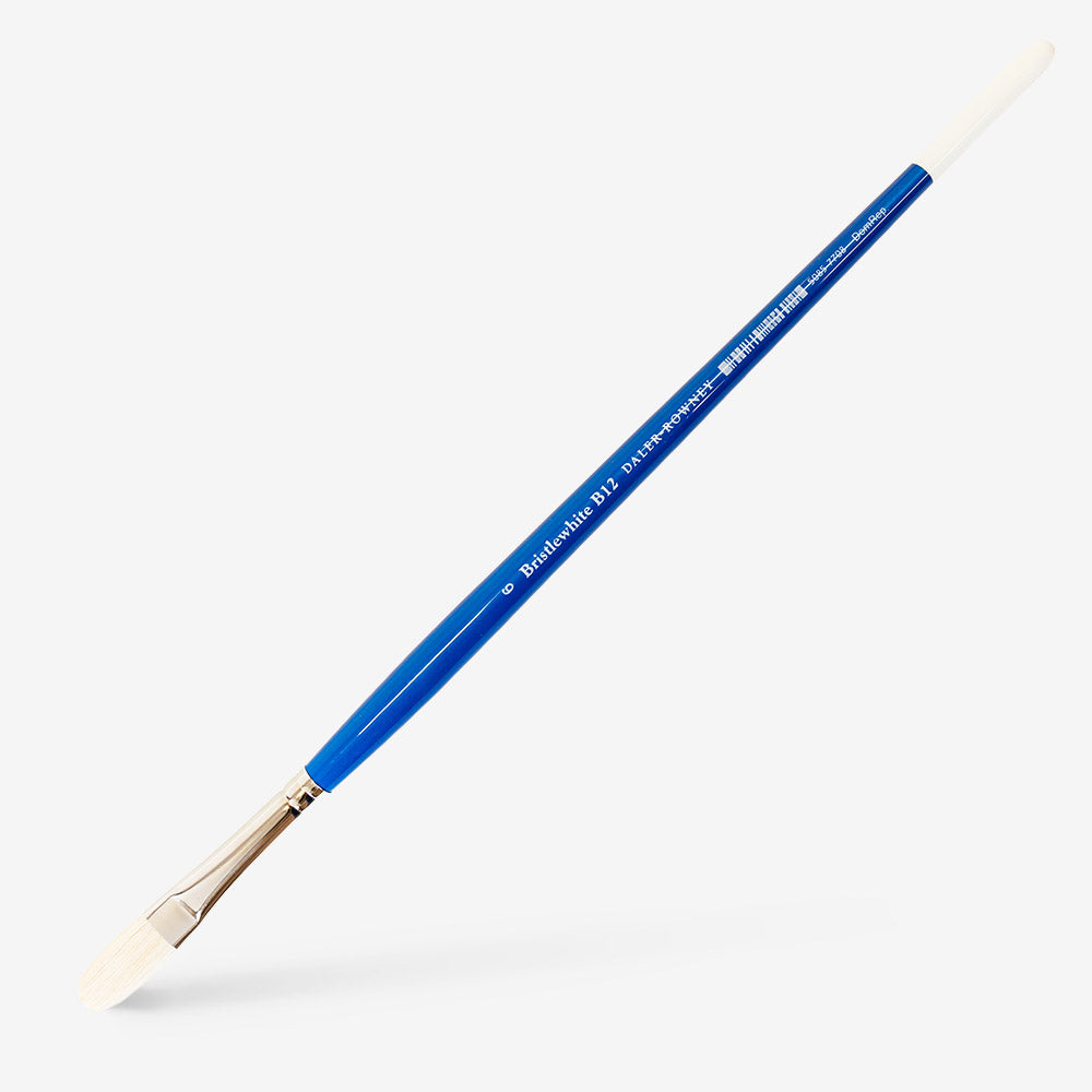 Daler-Rowney : Bristlewhite : Hog Bristle Brush : Long Handle : Series B12 : Filbert