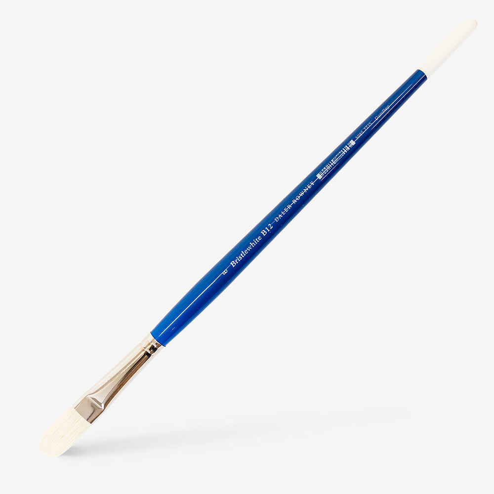 Daler-Rowney : Bristlewhite : Hog Bristle Brush : Long Handle : Series B12 : Filbert