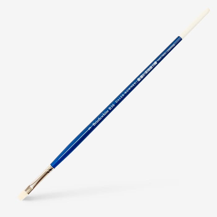 Daler-Rowney : Bristlewhite : Hog Bristle Brush : Long Handle : Series B36 : Short Flat