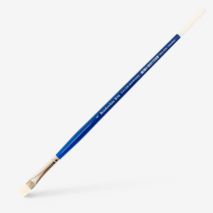Daler-Rowney : Bristlewhite : Hog Bristle Brush : Long Handle : Series B36 : Short Flat