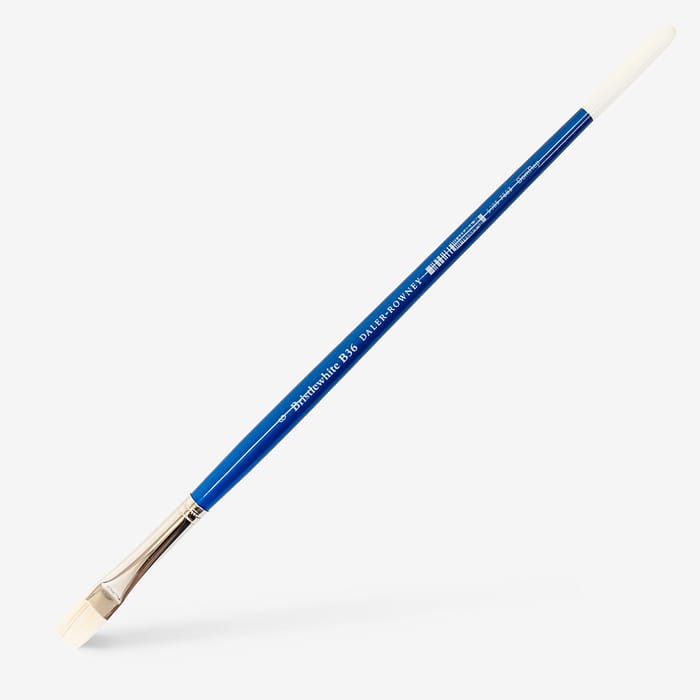 Daler-Rowney : Bristlewhite : Hog Bristle Brush : Long Handle : Series B36 : Short Flat