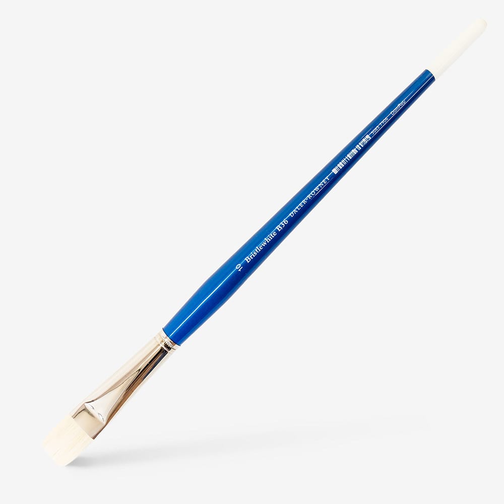 Daler-Rowney : Bristlewhite : Hog Bristle Brush : Long Handle : Series B36 : Short Flat