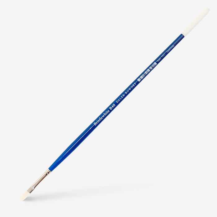 Daler-Rowney : Bristlewhite : Hog Bristle Brush : Long Handle : Series B48 : Long Flat