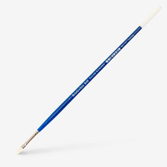 Daler-Rowney : Bristlewhite : Hog Bristle Brush : Long Handle : Series B48 : Long Flat