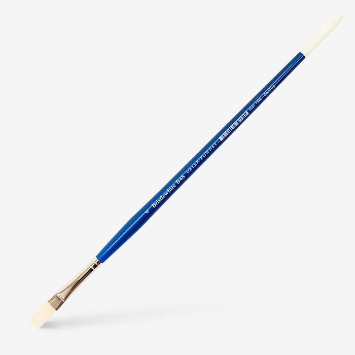 Daler-Rowney : Bristlewhite : Hog Bristle Brush : Long Handle : Series B48 : Long Flat