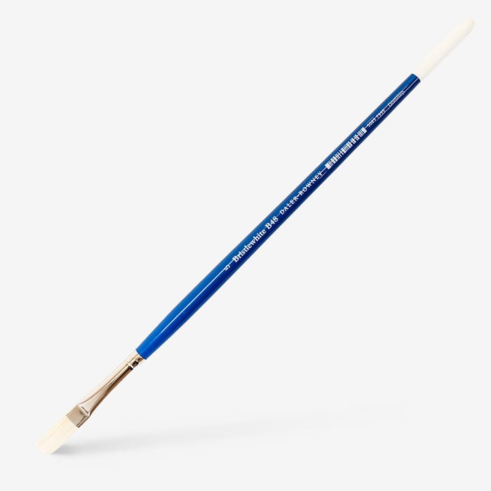 Daler-Rowney : Bristlewhite : Hog Bristle Brush : Long Handle : Series B48 : Long Flat