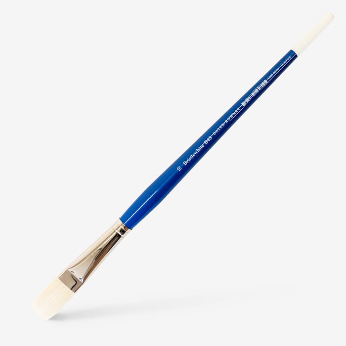 Daler-Rowney : Bristlewhite : Hog Bristle Brush : Long Handle : Series B48 : Long Flat