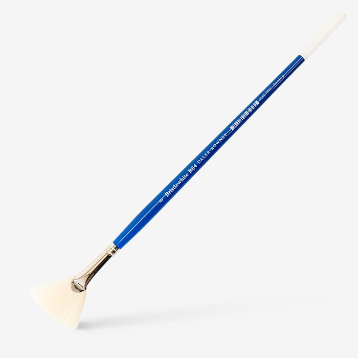 Daler-Rowney : Bristlewhite : Hog Bristle Brush : Long Handle : Series B84 : Fan