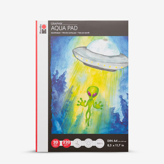 Marabu : Graphix : Aqua Paper Pad : 8x11in (Apx. 20x28cm)