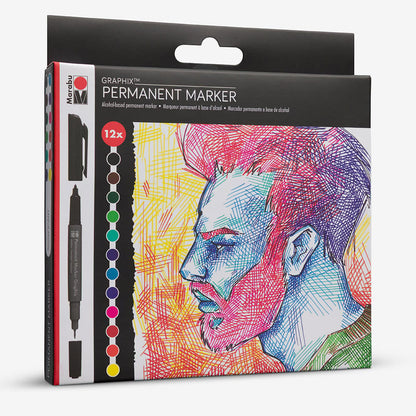 Marabu : Graphix : Permanent Markers : Significant : Set of 12