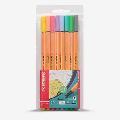 Stabilo : Point 88 : Fineliners : Pastel Colors : Set Of 8