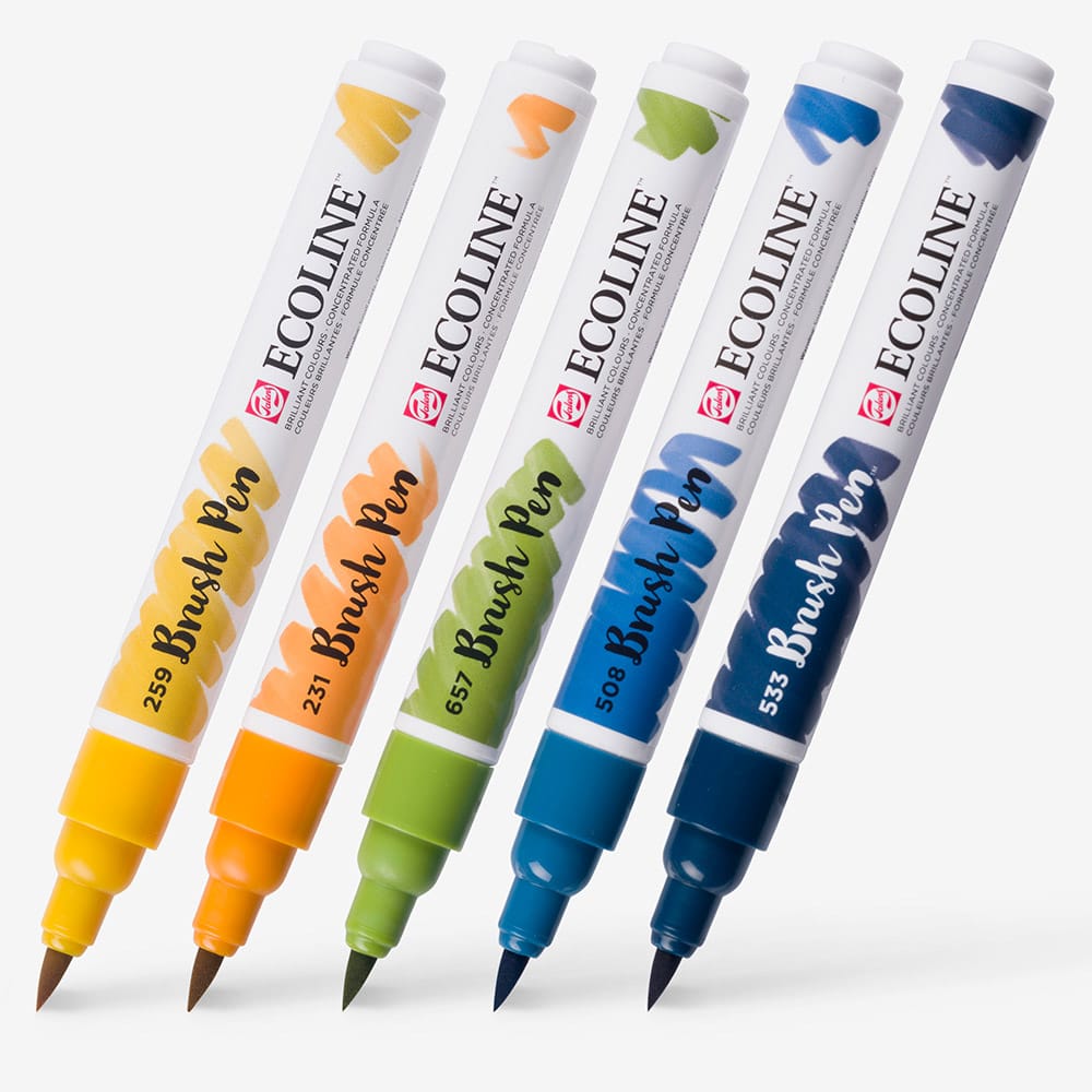 Royal Talens : Ecoline : Van Gogh Museum : Watercolour Brush Pen : Set of 5