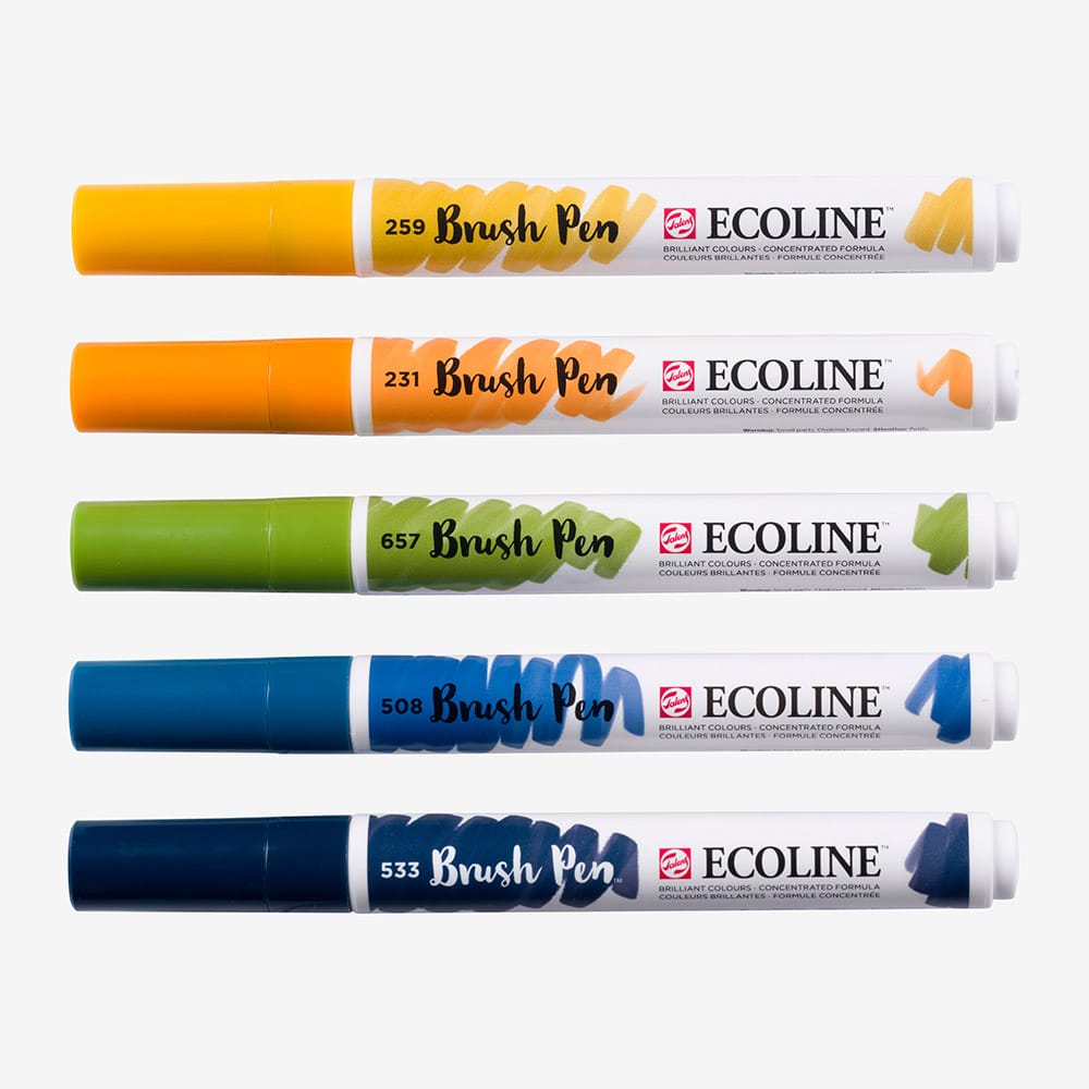 Royal Talens : Ecoline : Van Gogh Museum : Watercolour Brush Pen : Set of 5