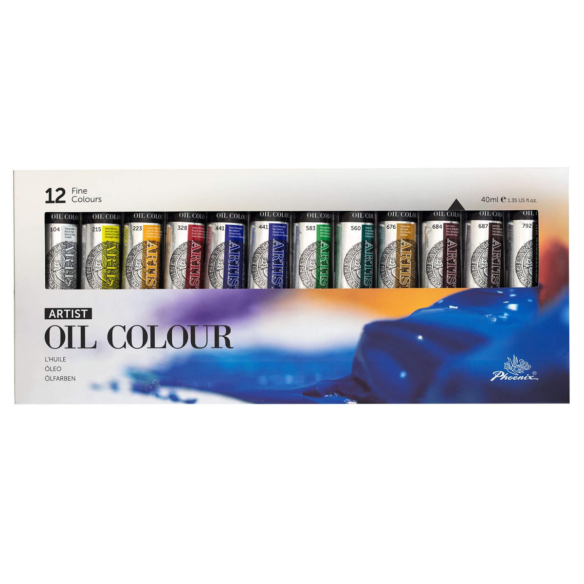 PHOENIX Artist Oil Paint Set - 6 Color /1.35 Oz. Large Tubes Oil Painting  Kit