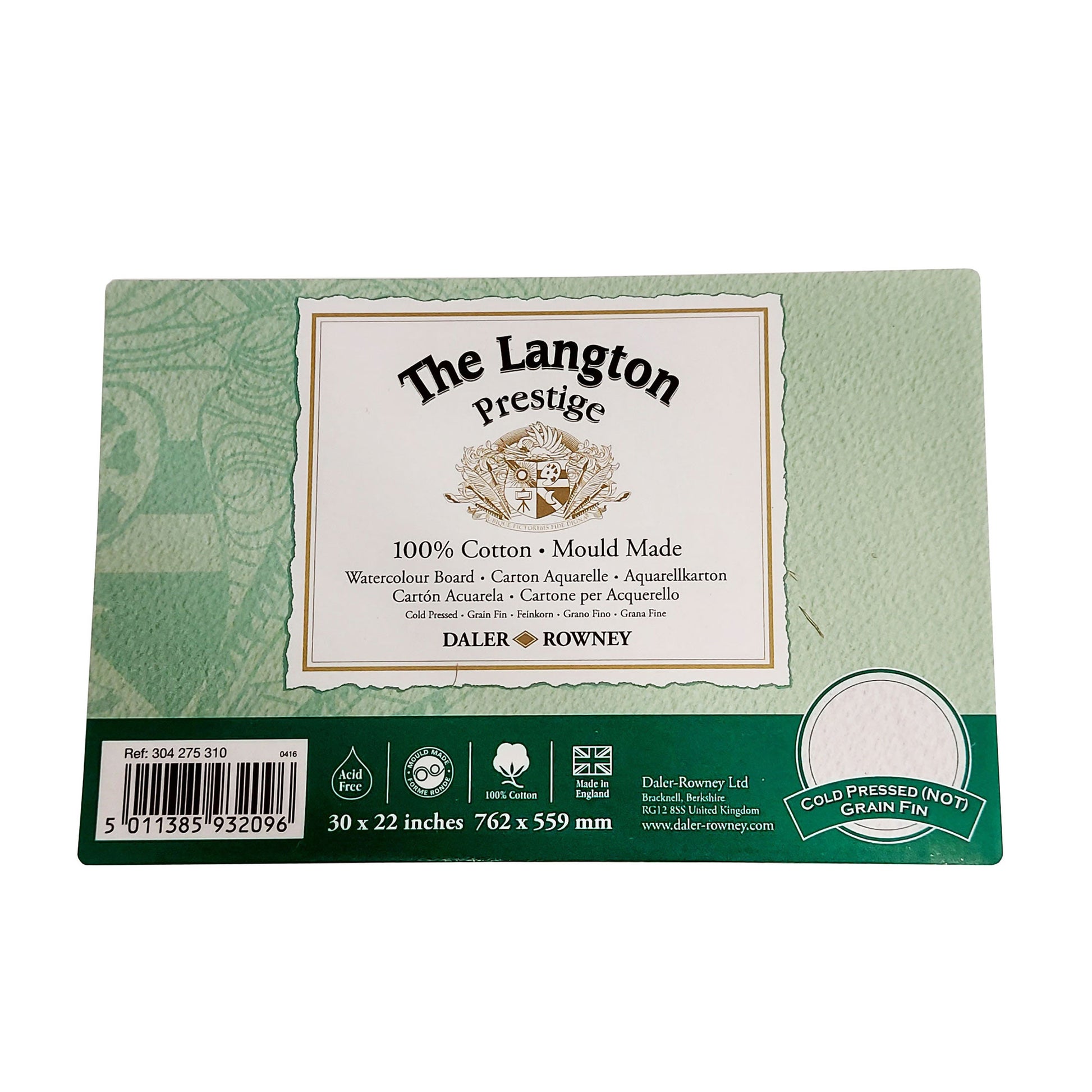 Daler-Rowney Langton Prestige Watercolour Board 30"x22" (76x56cms) Pack of 5 - NOT 